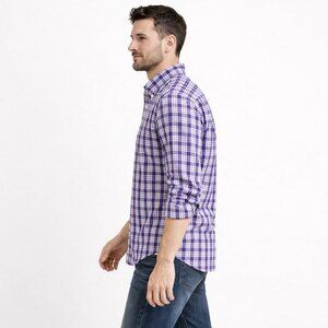 Brooks Brothers Non-Iron Supima Cotton Purple Plaid Button Down Shirt Mens Small